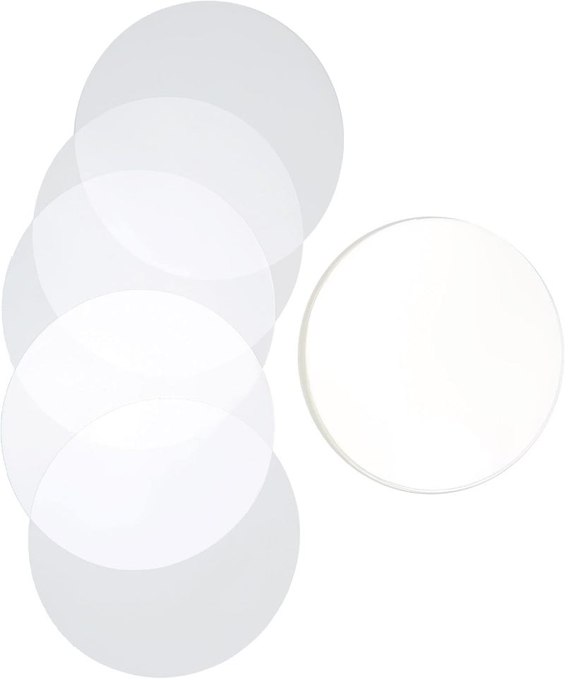 Zerodis 100Pcs Badge Film Transparent Badge Protective Film PVC Pattern Protection Translucent Badge Inserts Refrigerator Anti Scratch Sticker Can Cover Hand Made Crafting Materials (37MM) - Image 1